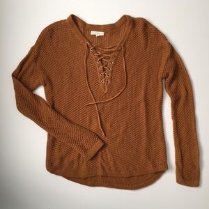 LA Hearts by Pac Sun Knit Lace-Up XS Sweater